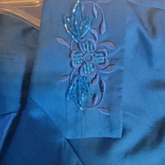 Vintage Y2K Retro Glam Silk Silk more Silk Silk ISC Jacket Top 100% Both Silk - Picture 2 of 10